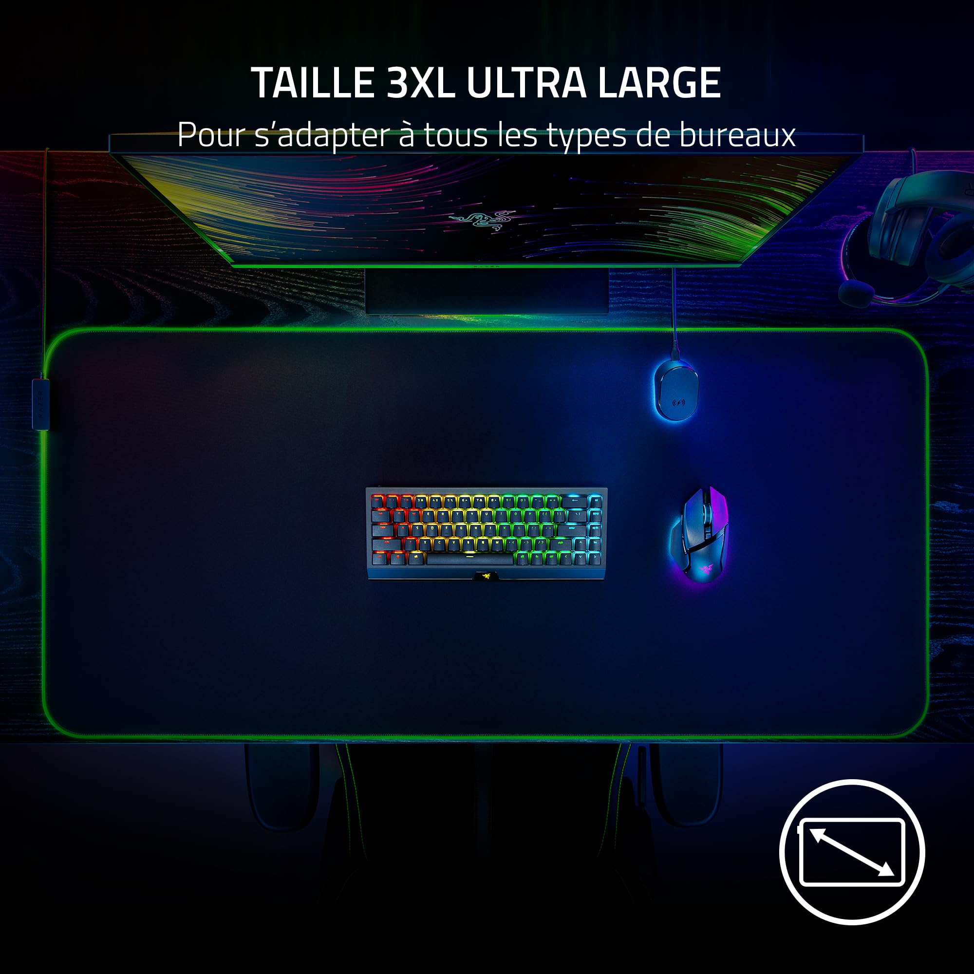 razer-goliathus-chroma-3xl-tapis-de-souris-gaming-souple-avec-clairage-rgb-chrom image 3
