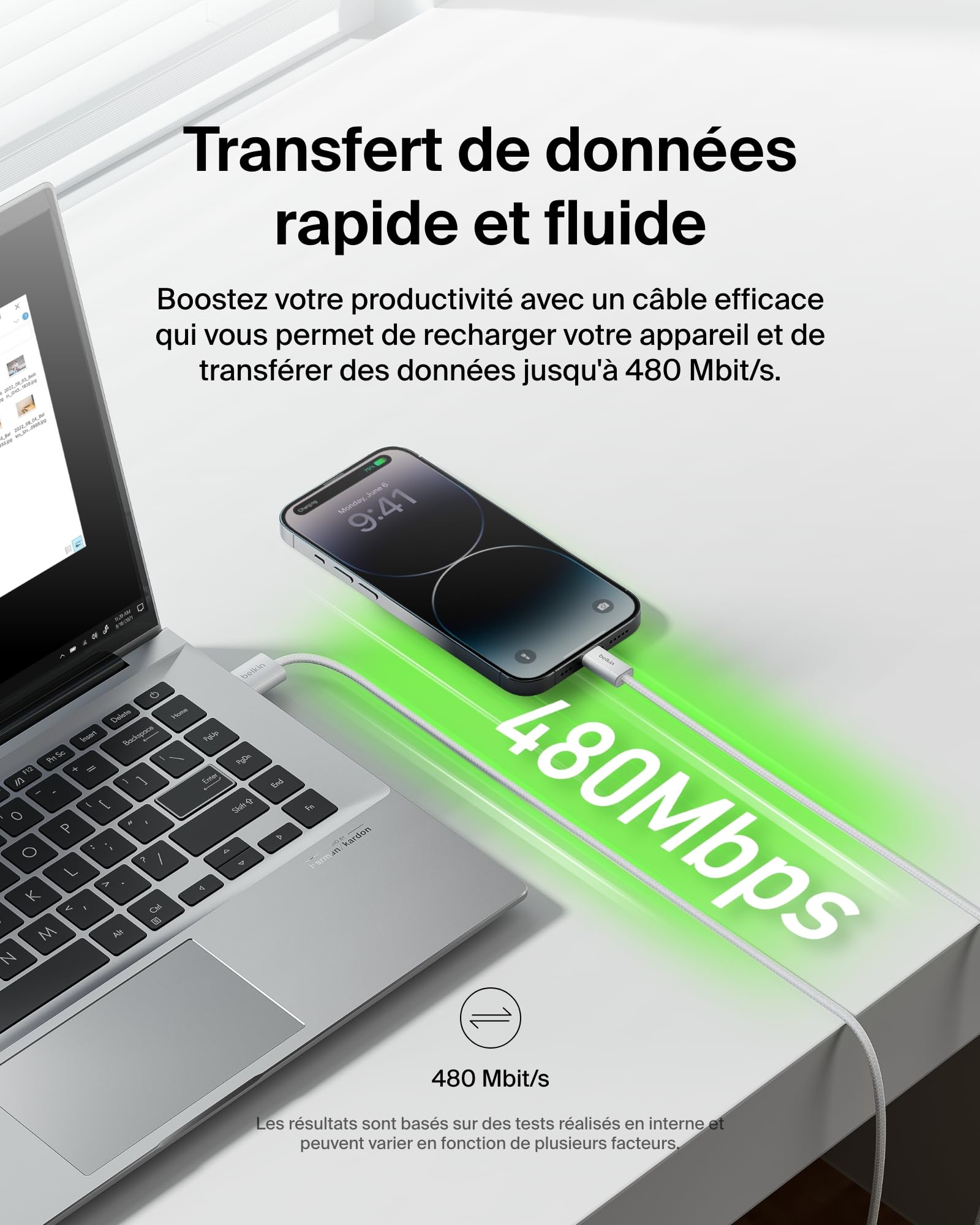 belkin-boostcharge-pack-de-2-c-bles-usb-a-vers-lightning-tress-s-1-5-m-charge-ra image 6