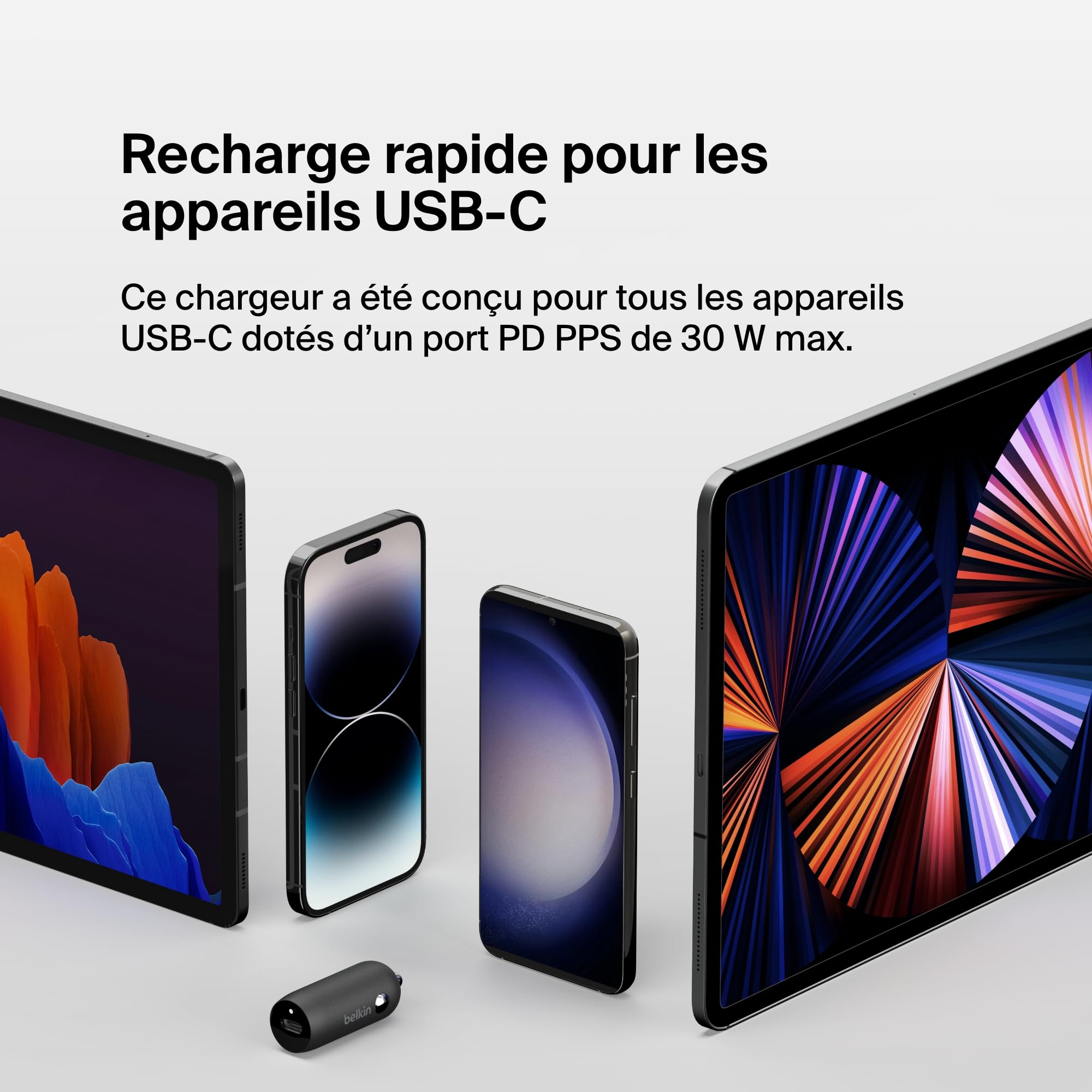 belkin-boostcharge-chargeur-de-voiture-30-w-usb-c-power-delivery-certifi-usb-if- image 4