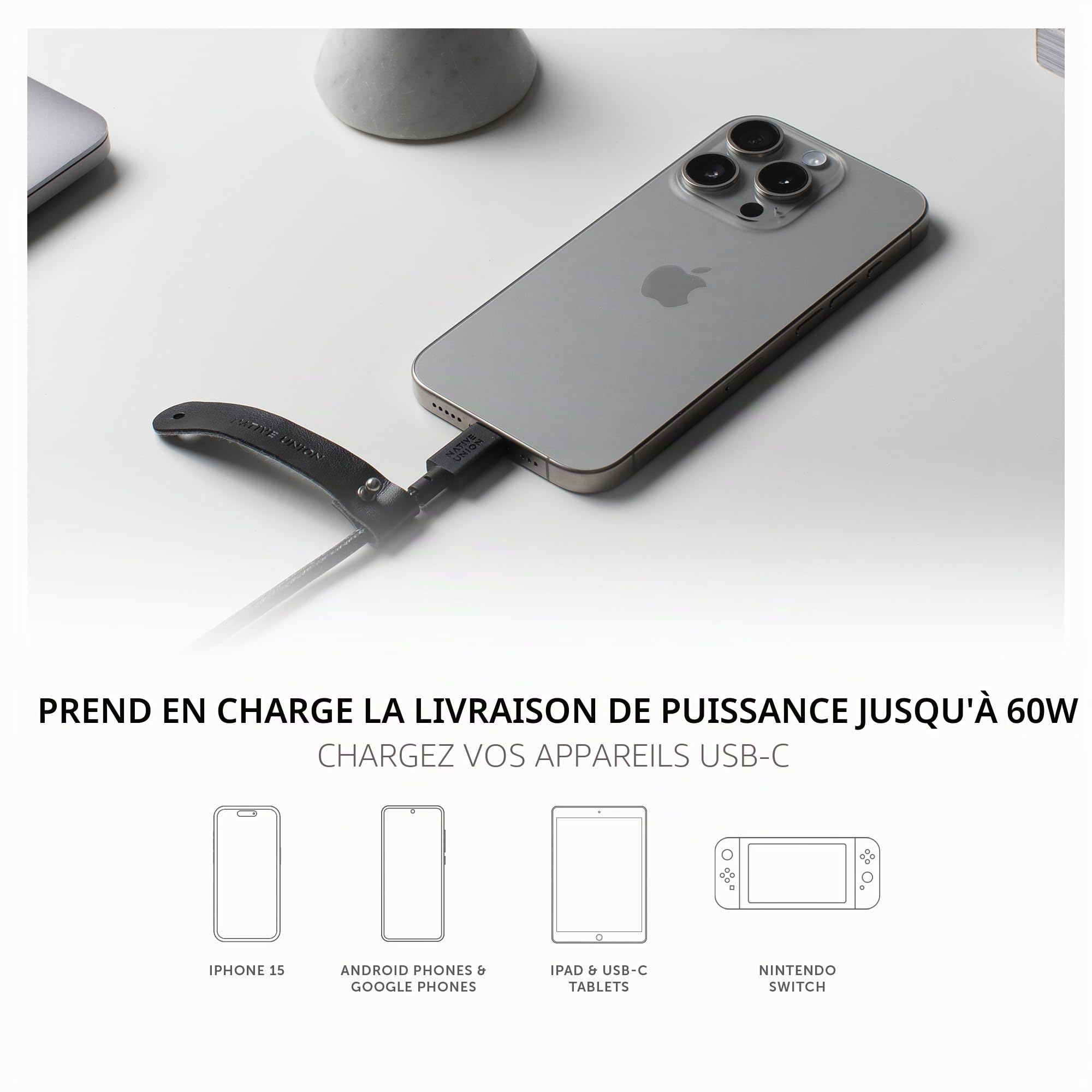 native-union-belt-c-ble-xl-usb-c-vers-usb-a-3-m-c-ble-tress-renforc-kevlar-avec- image 2