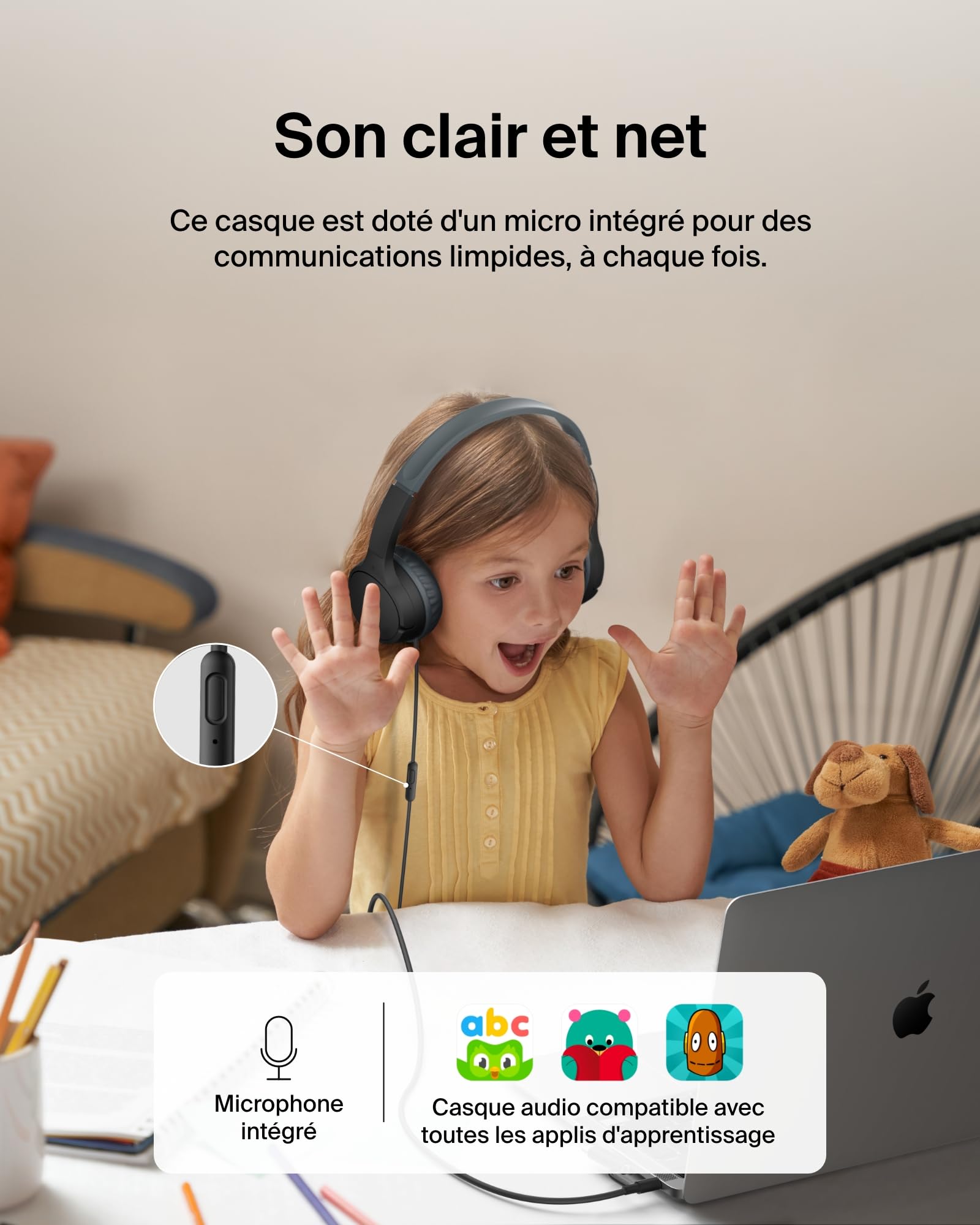 belkin-soundform-mini-casque-audio-filaire-pour-enfant-avec-connecteurs-usb-c-et image 4