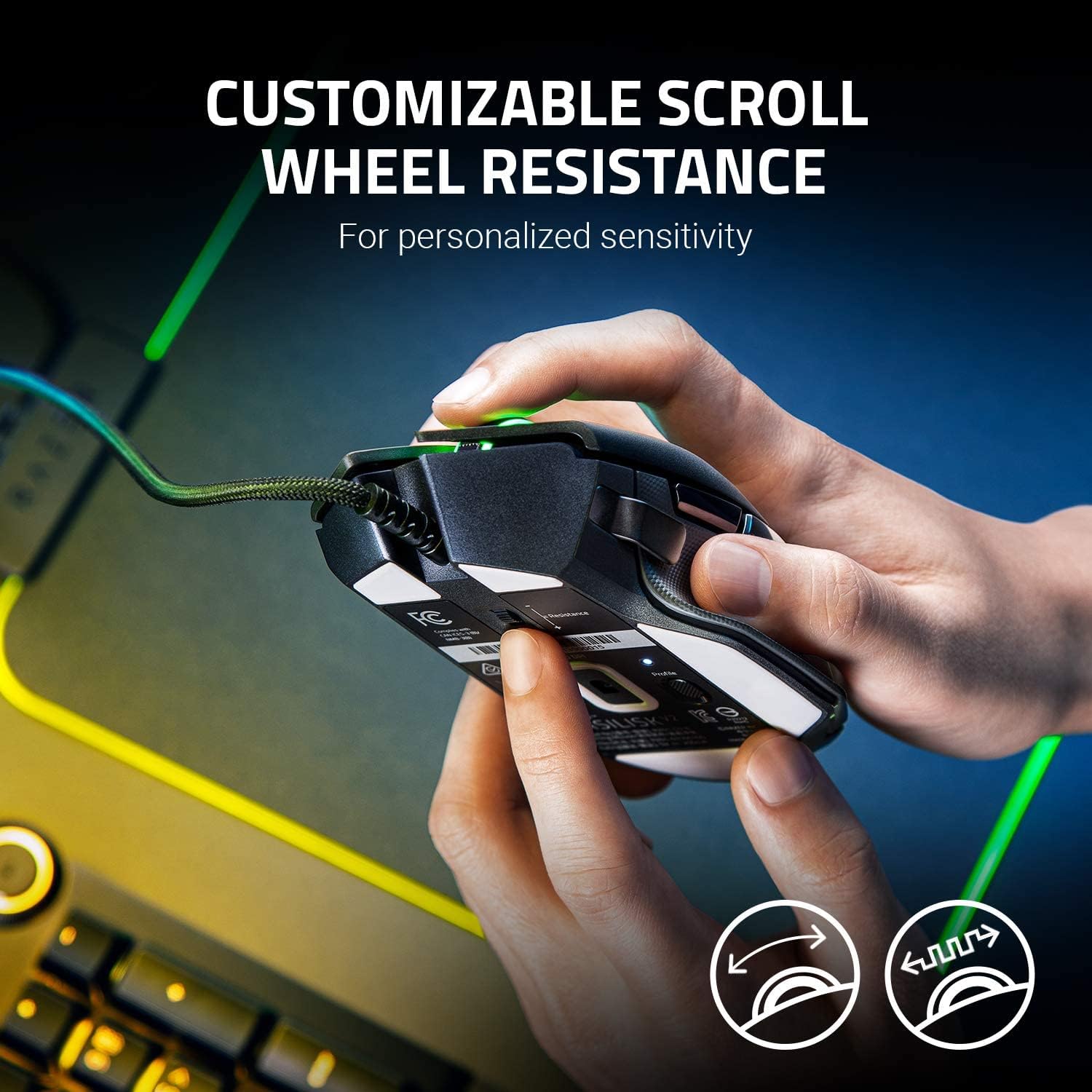 razer-basilisk-v2-souris-gaming-filaire-fps-avec-capteur-focus-20k-dpi-11-bouton image 5