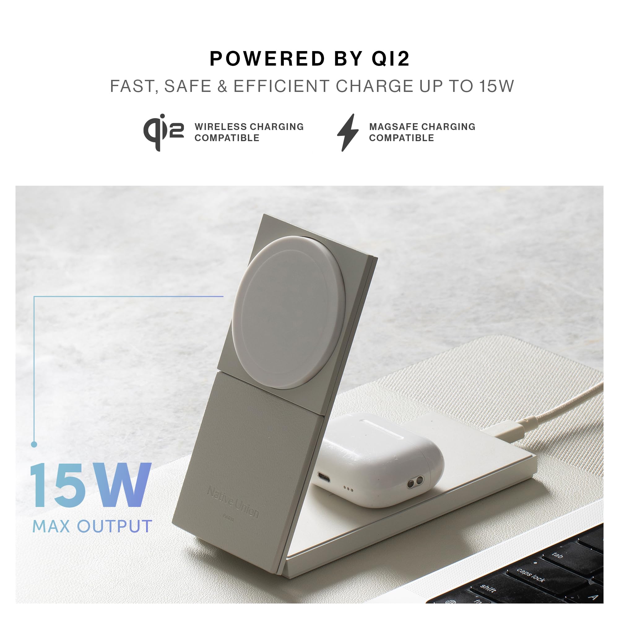 native-union-rise-chargeur-sans-fil-magn-tique-2-en-1-certifi-qi2-compatible-mag image 2