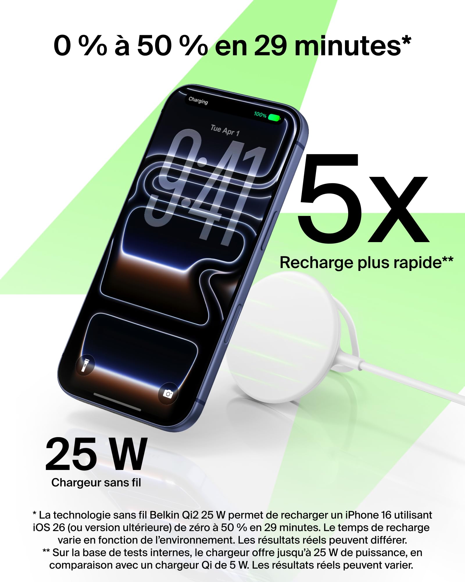 belkin-ultracharge-chargeur-magn-tique-qi2-25-w-sans-fil-compatible-magsafe-refr image 3
