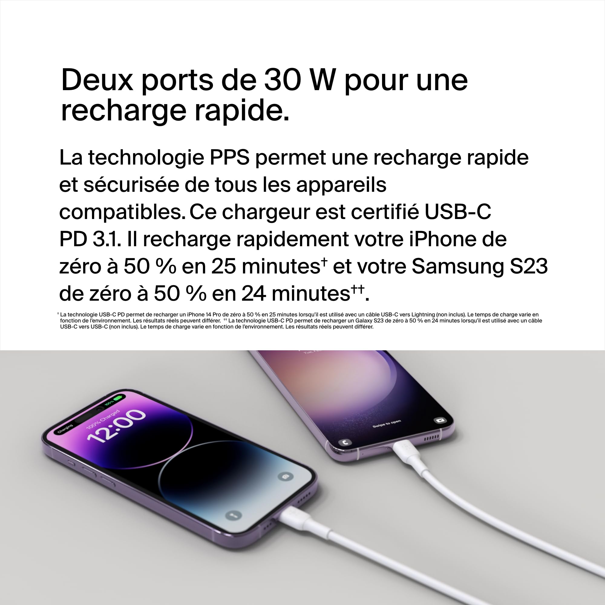 belkin-boostcharge-chargeur-secteur-double-port-usb-c-60-w-pps-pd-30-w-par-port- image 2