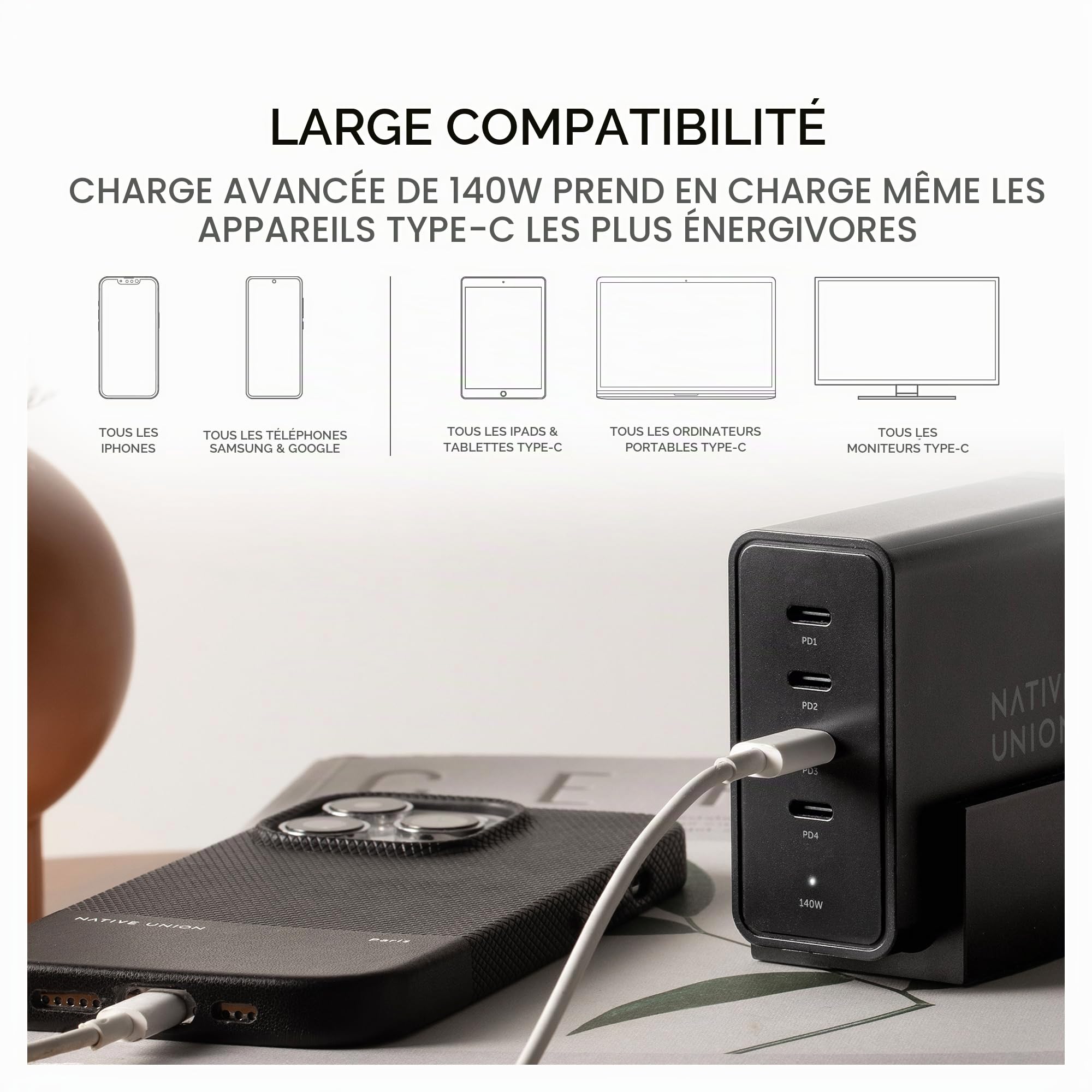 native-union-fast-gan-charger-pd-140w-station-de-charge-4-ports-usb-c-power-deli image 5