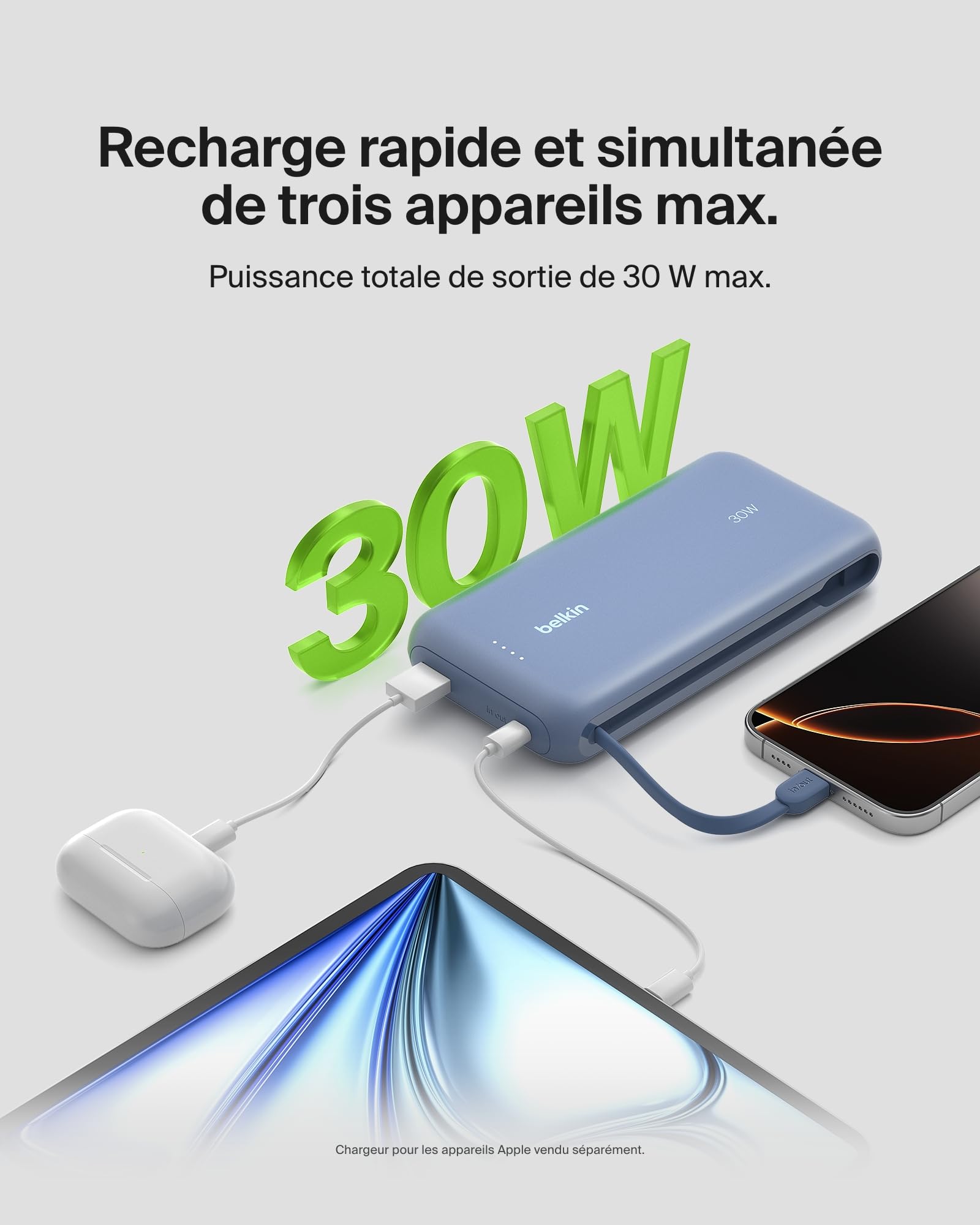 belkin-boostcharge-batterie-externe-20-000-mah-pd-30-w-avec-c-ble-usb-c-int-gr-b image 3