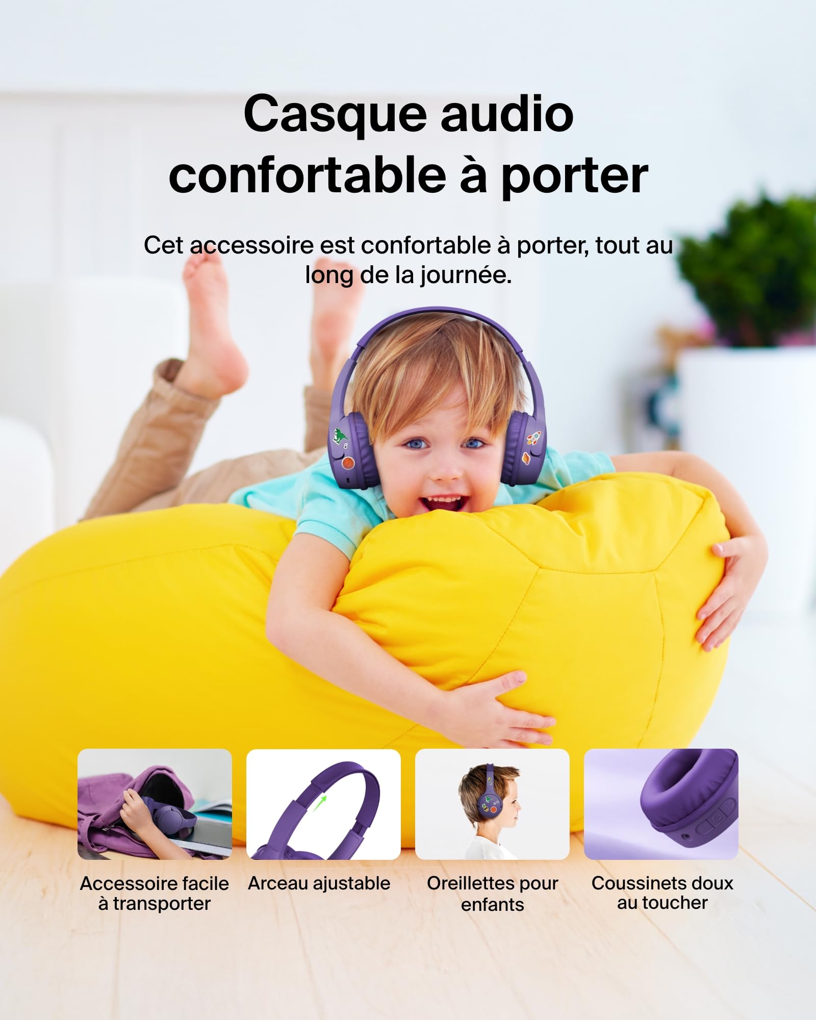 belkin-soundform-mini-casque-sans-fil-pour-enfants-avec-micro-bluetooth-5-3-limi image 7