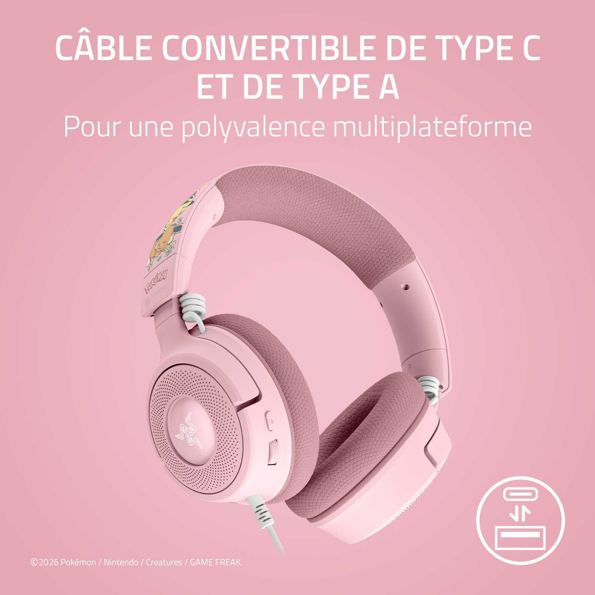 razer-kraken-v4-x-dition-pok-mon-pikachu-eevee-casque-gaming-filaire-usb-haut-pa image 6