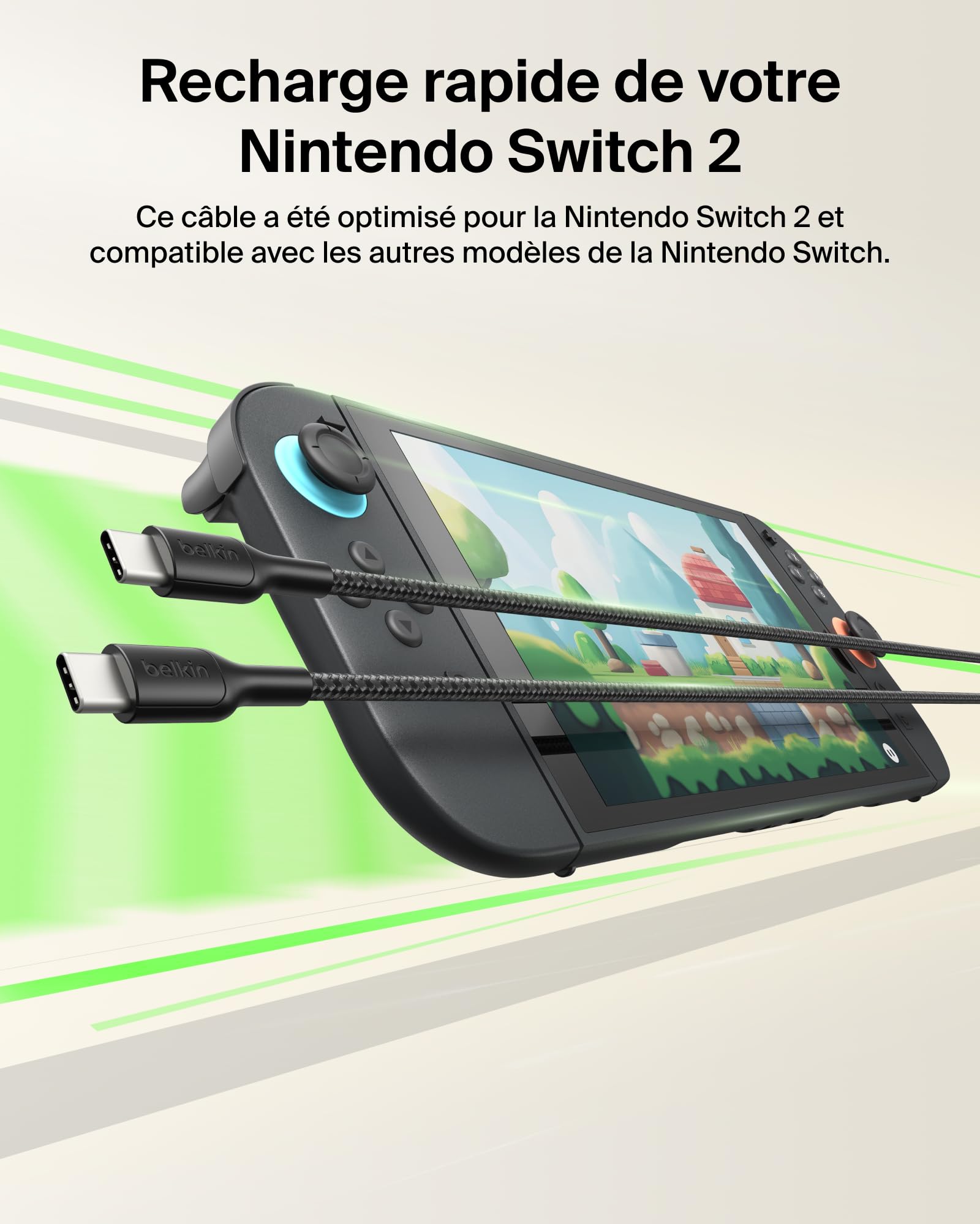 belkin-gaming-c-ble-usb-c-vers-usb-c-60-w-2-m-tress-recharge-rapide-pour-nintend image 2