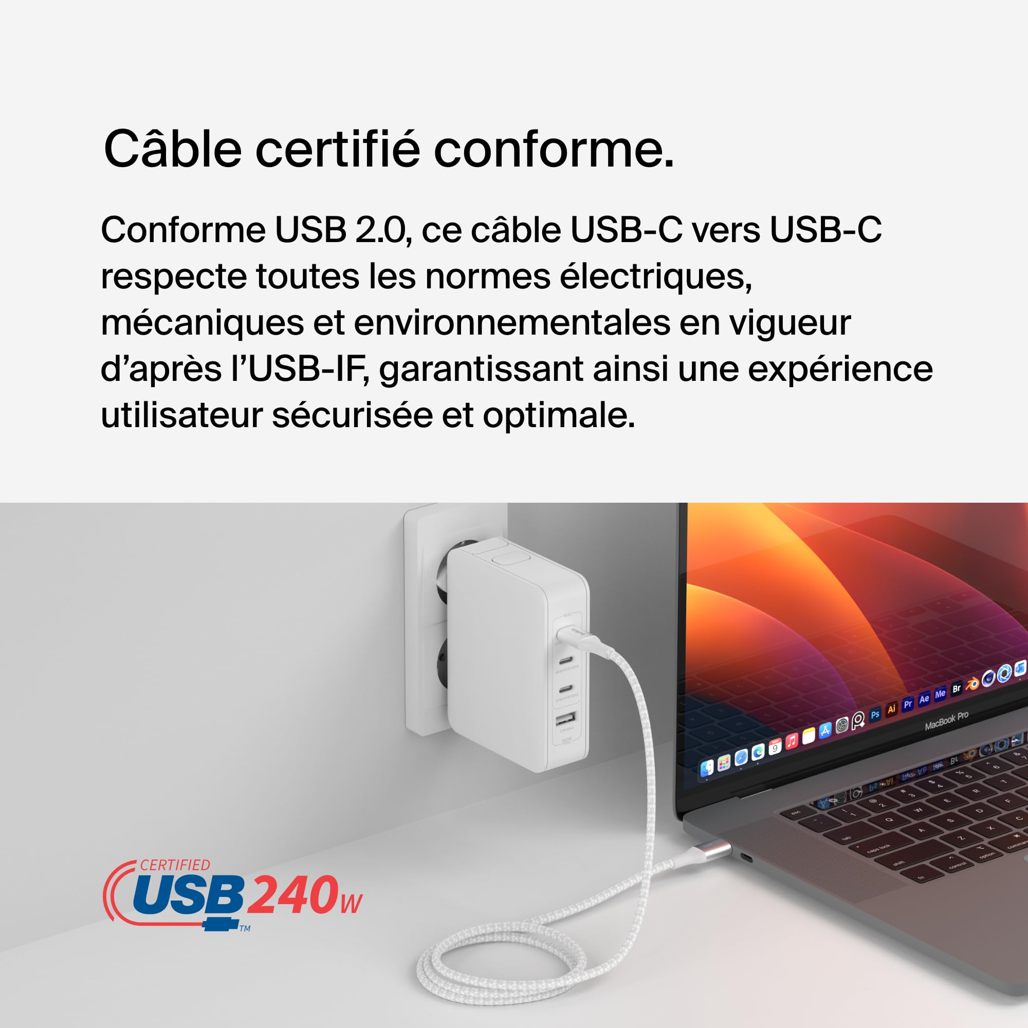 belkin-boostcharge-c-ble-usb-c-vers-usb-c-240-w-certifi-usb-if-charge-rapide-pd- image 4
