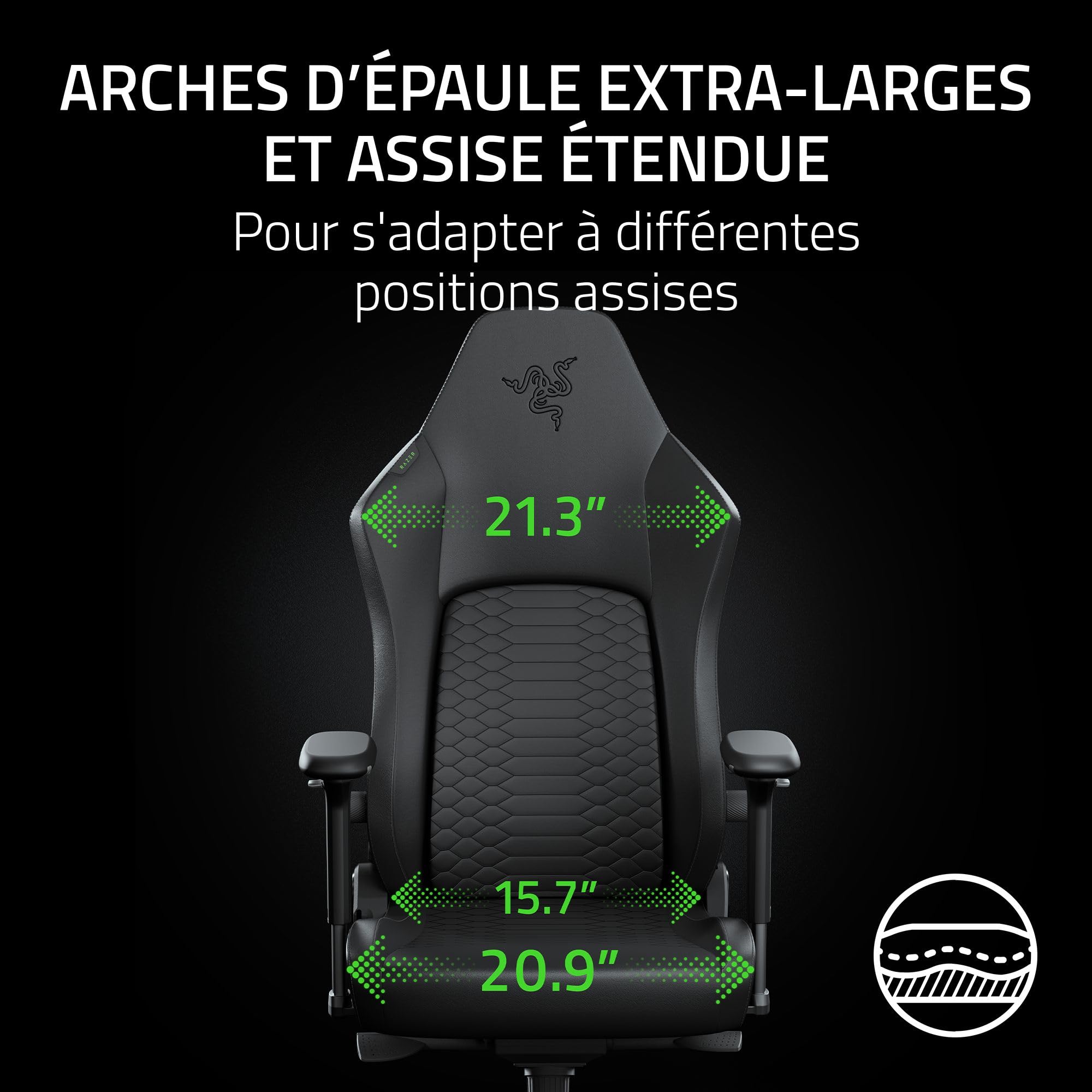razer-iskur-v2-newgen-fauteuil-gaming-ergonomique-soutien-lombaire-hyperflex-360 image 2