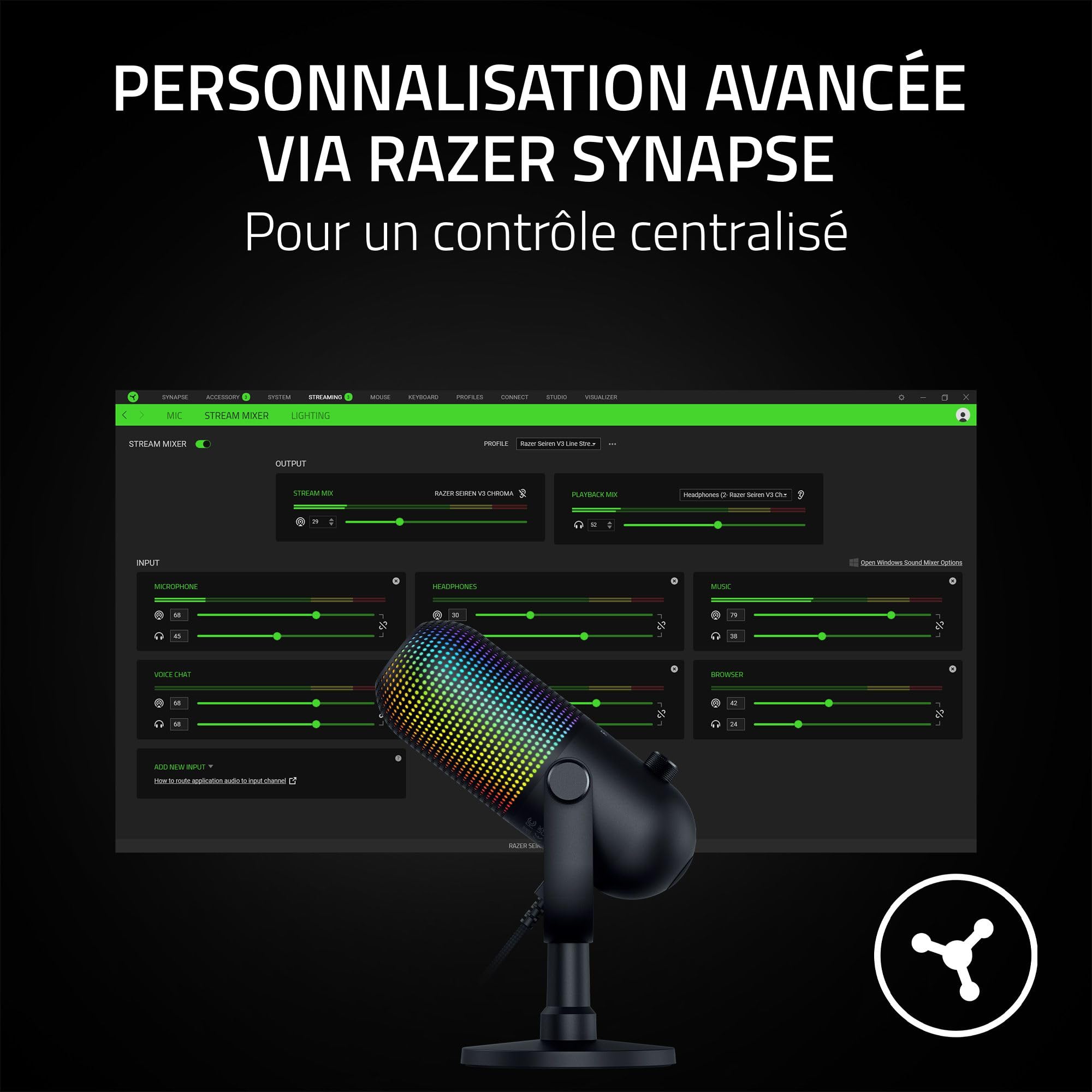 razer-seiren-v3-chroma-micro-usb-streaming-rgb-avec-tap-to-mute-capsule-supercar image 7