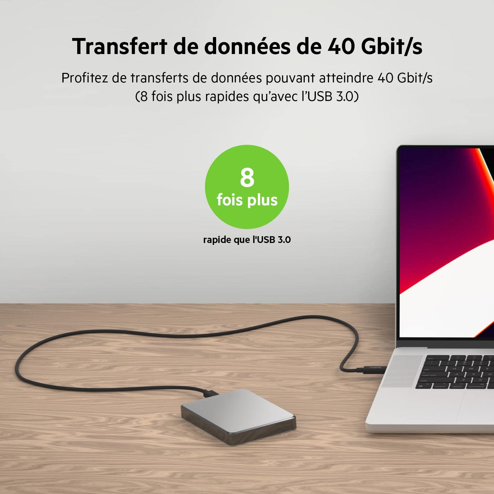 belkin-c-ble-actif-thunderbolt-4-usb-c-40-gbit-s-power-delivery-100-w-certificat image 2