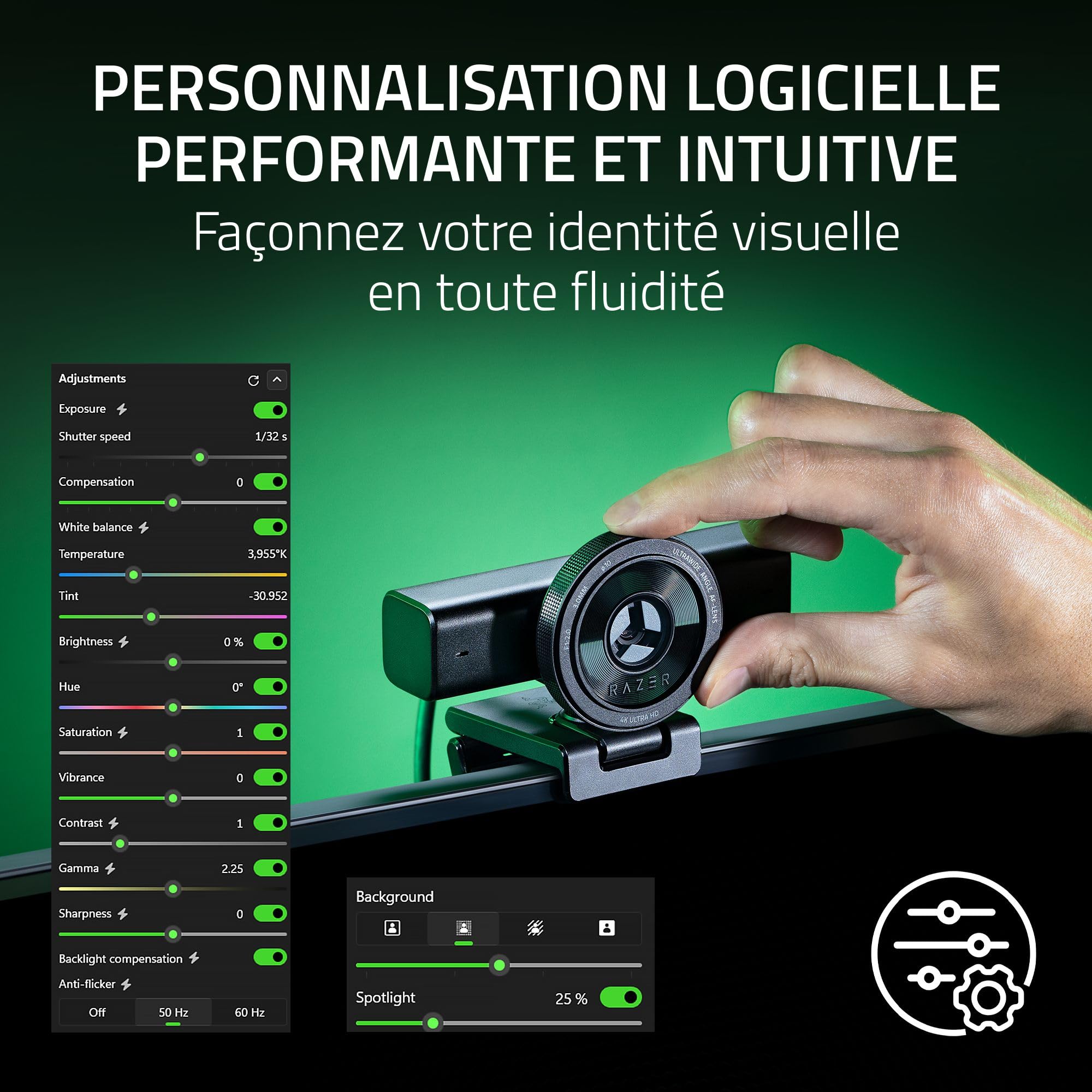 razer-kiyo-v2-webcam-4k-30-fps-avec-cadrage-automatique-ia-hdr-et-cache-de-confi image 6