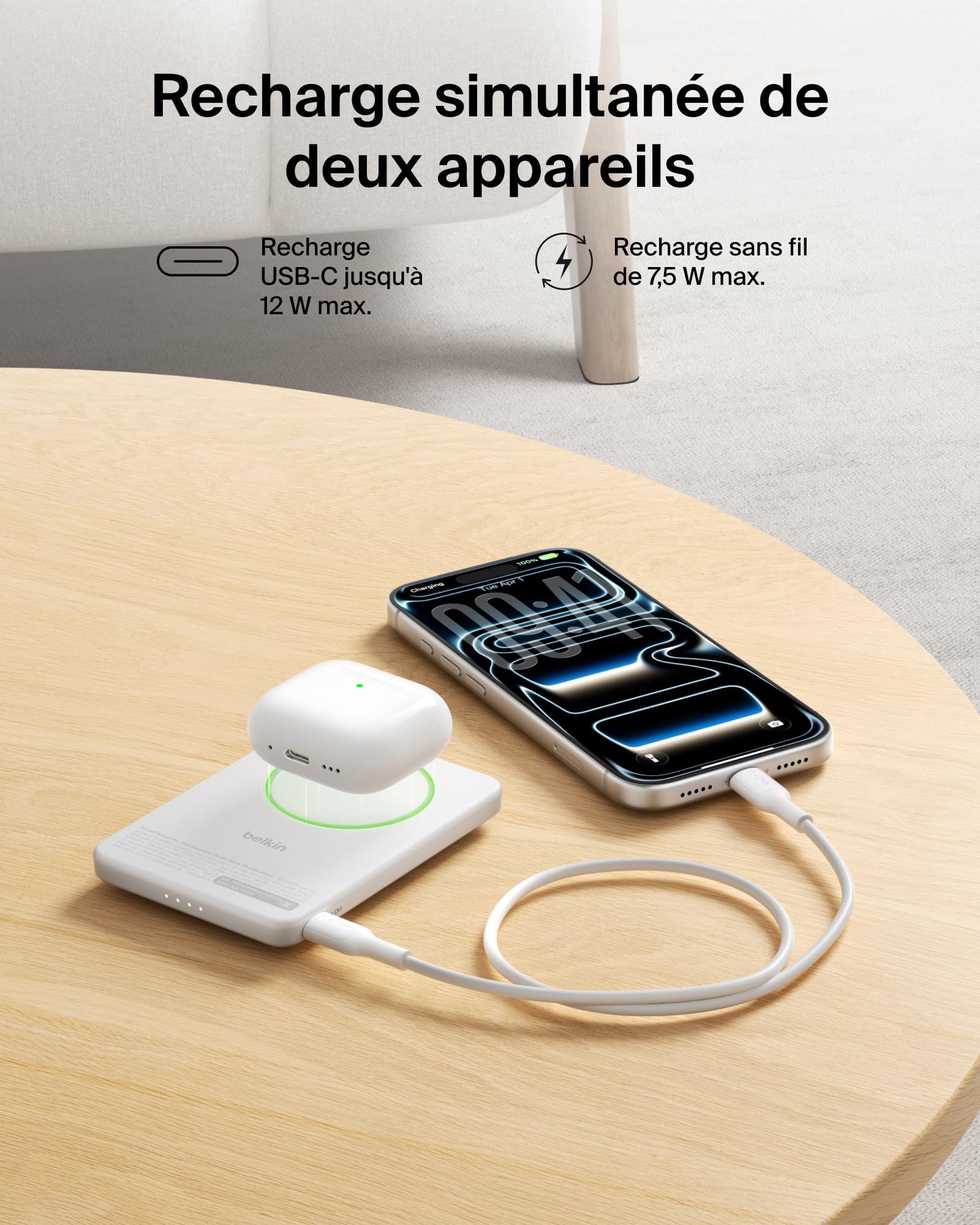 belkin-boostcharge-batterie-externe-magn-tique-qi2-15-w-5-000-mah-avec-b-quille- image 7