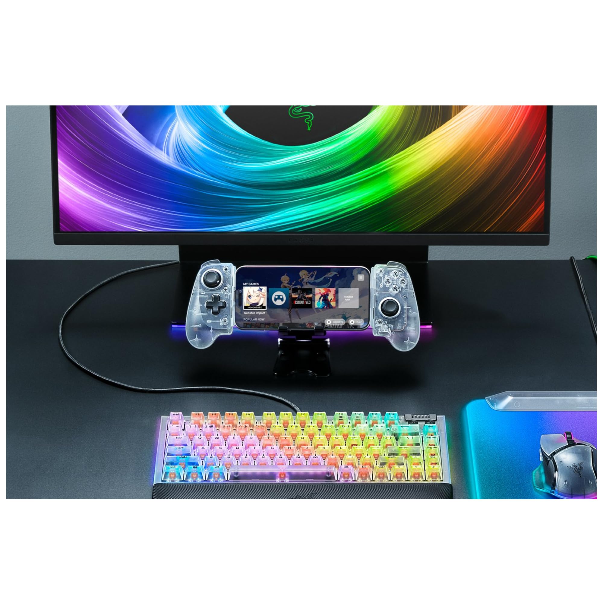razer-kishi-v3-phantom-white-manette-mobile-pleine-taille-usb-c-pour-iphone-15-1 image 2