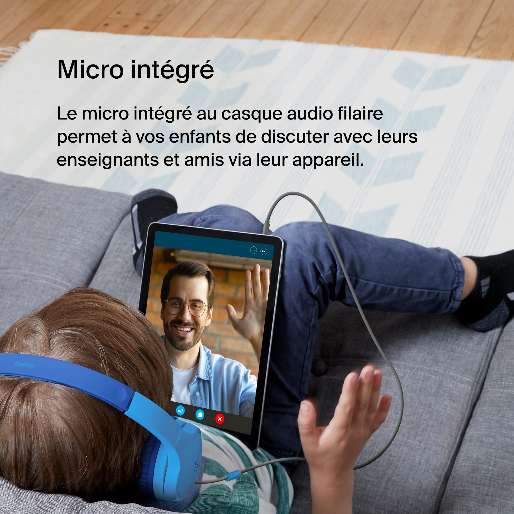 belkin-soundform-mini-casque-filaire-pour-enfants-avec-micro-volume-limit-85-db- image 4