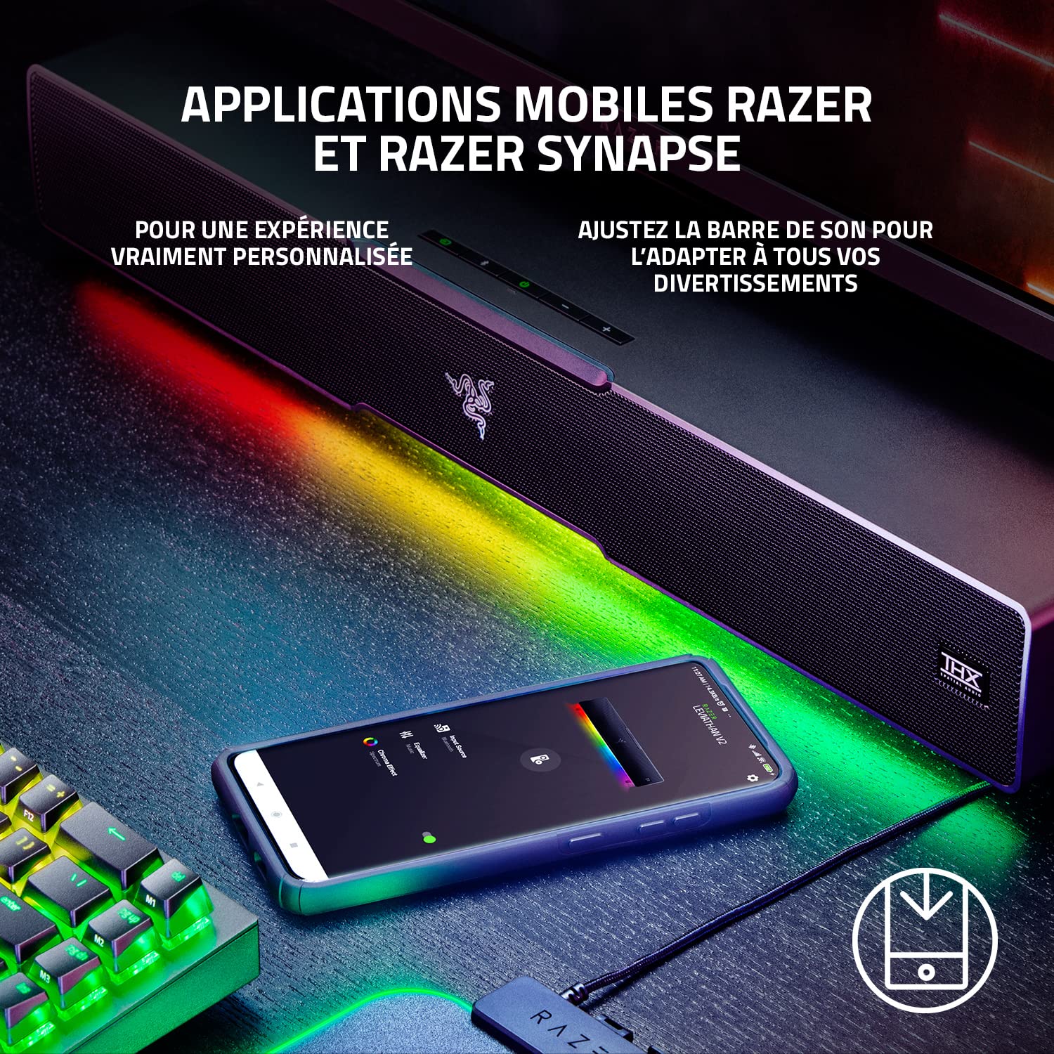 razer-leviathan-v2-barre-de-son-gaming-avec-caisson-de-basses-thx-spatial-audio- image 7