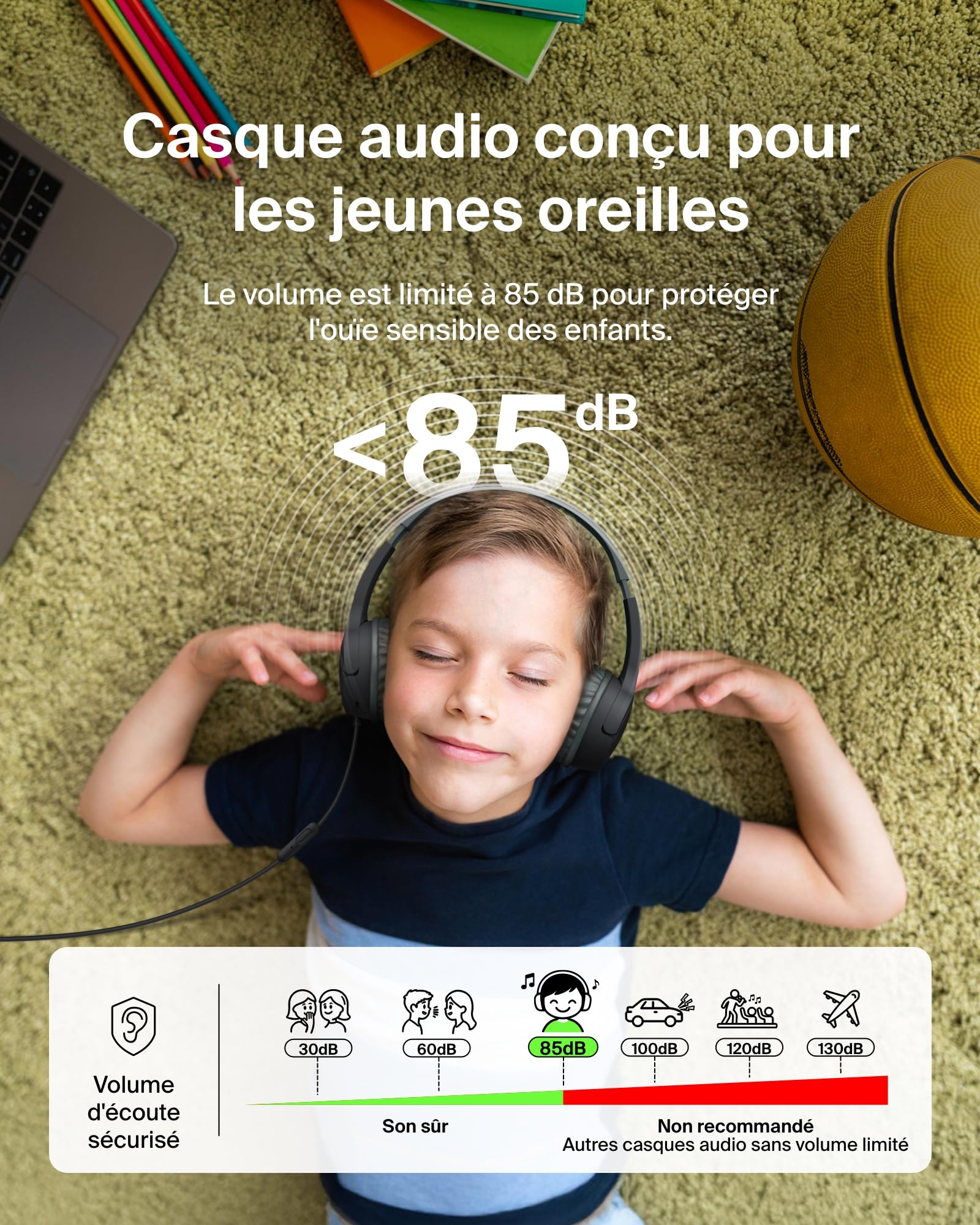 belkin-soundform-mini-casque-audio-filaire-pour-enfant-avec-connecteurs-usb-c-et image 2