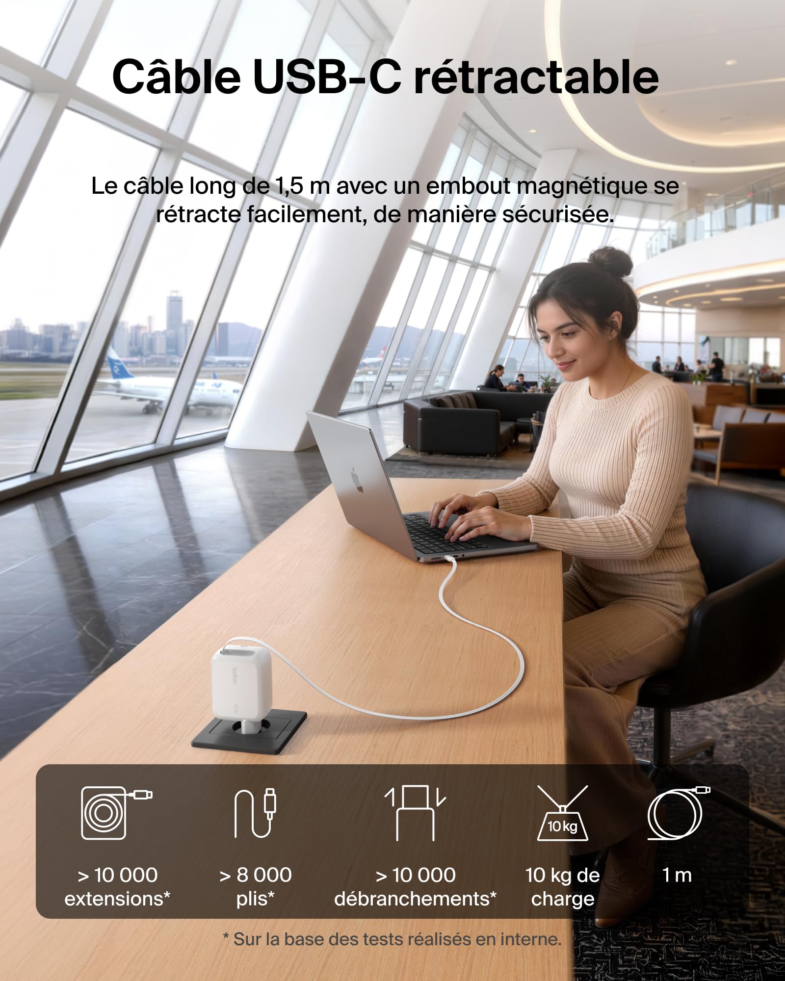 belkin-ultracharge-45-w-chargeur-secteur-usb-c-gan-avec-c-ble-r-tractable-80-cm- image 3