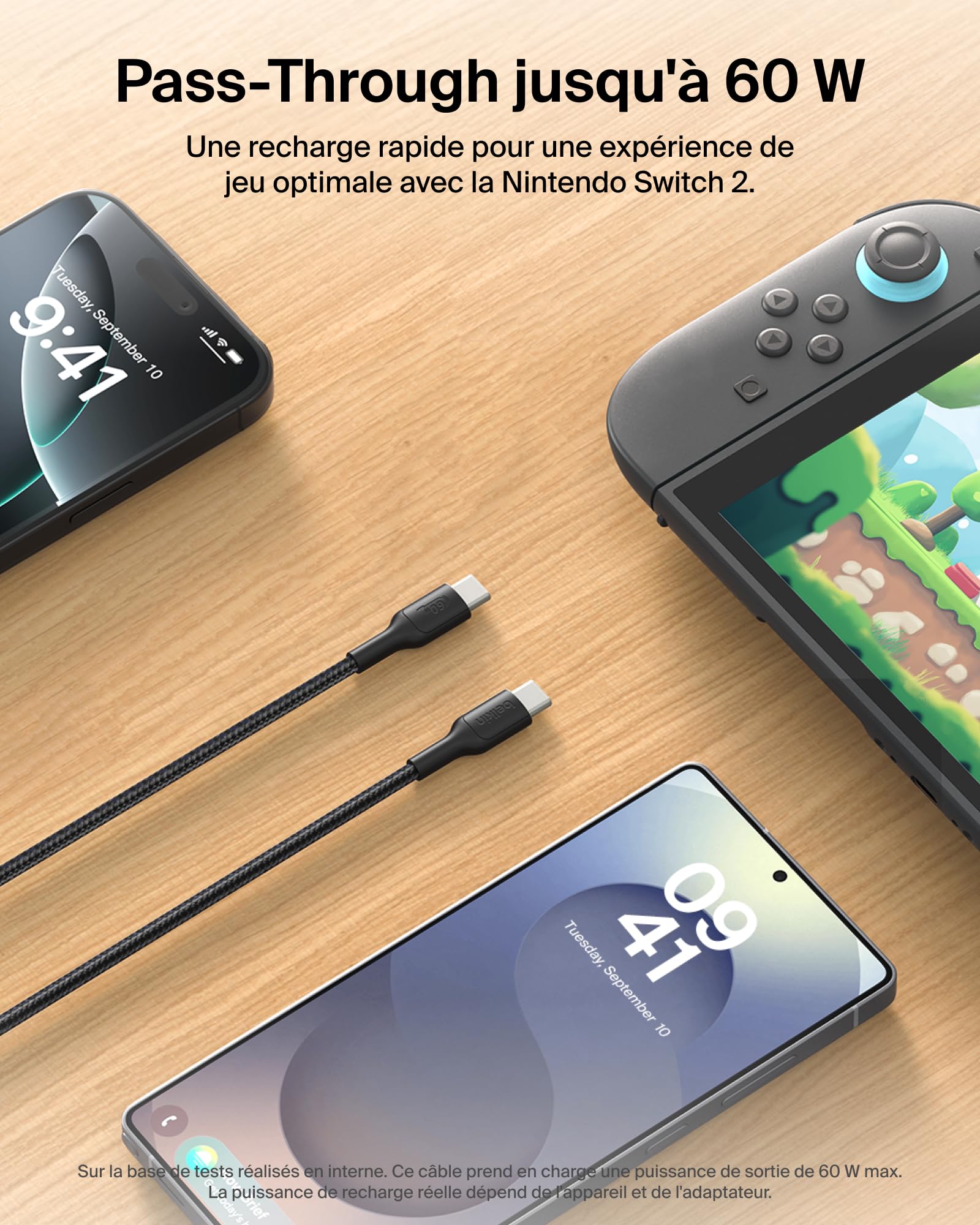 belkin-gaming-c-ble-usb-c-vers-usb-c-60-w-2-m-tress-recharge-rapide-pour-nintend image 3