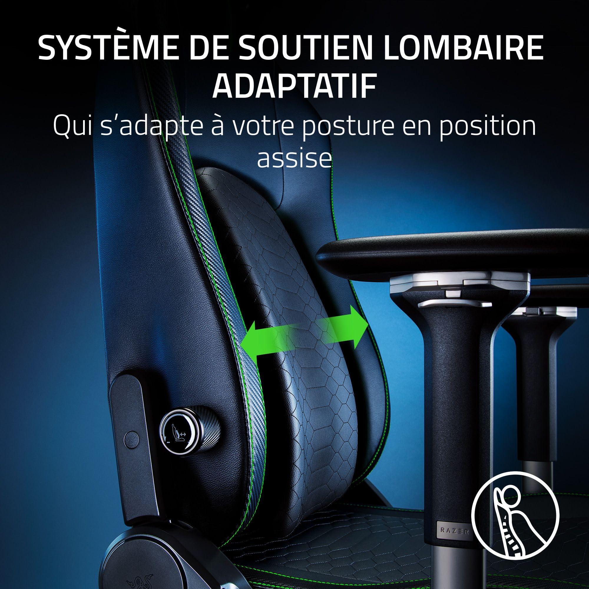 razer-iskur-v2-noir-chaise-gaming-ergonomique-avec-support-lombaire-adaptatif-mo image 3
