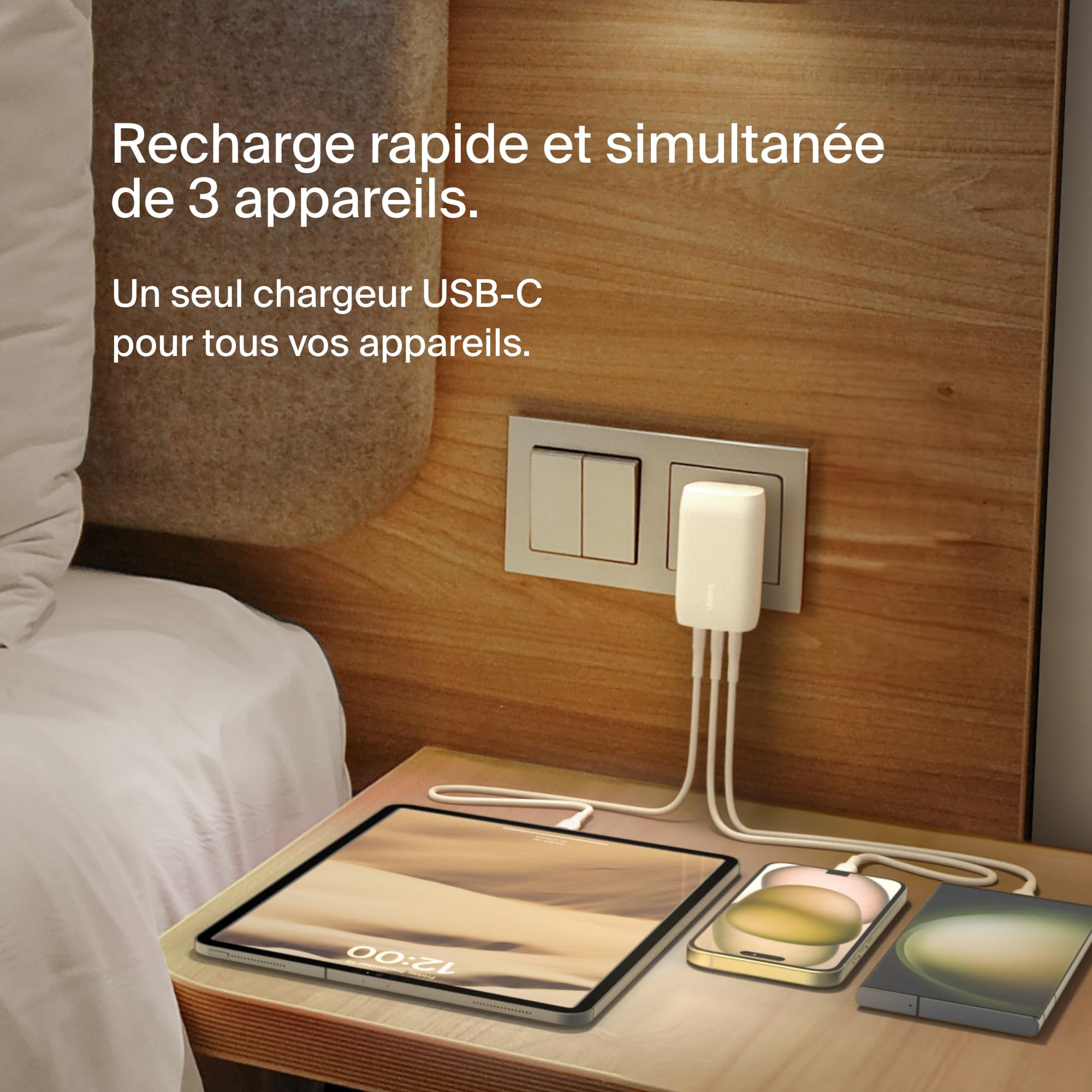 belkin-boostcharge-chargeur-secteur-3-ports-usb-c-67w-pps-pd-blanc-iphone-16-mac image 2