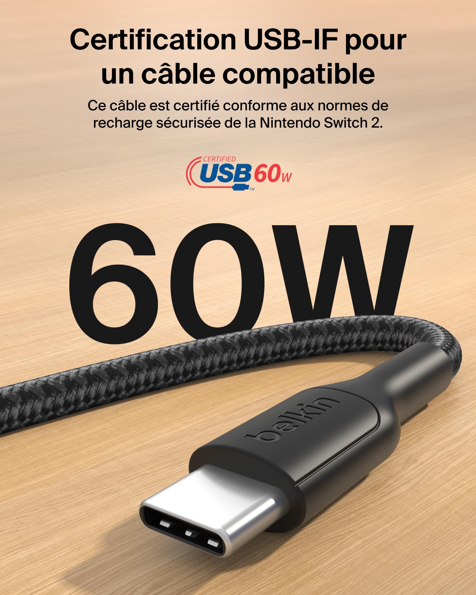 belkin-gaming-c-ble-usb-c-vers-usb-c-60-w-2-m-tress-recharge-rapide-pour-nintend image 5