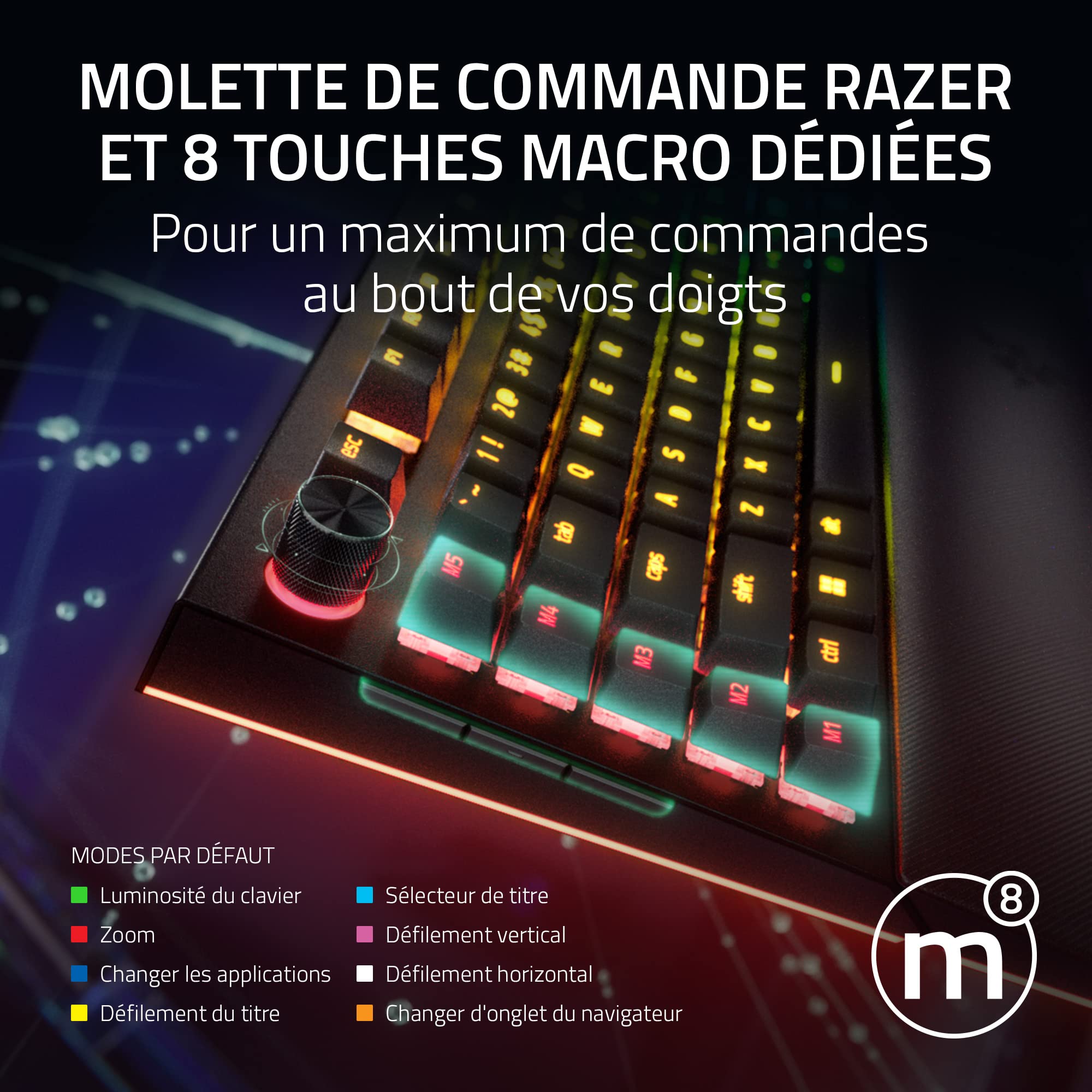 razer-blackwidow-v4-pro-switches-jaune-clavier-gaming-m-canique-azerty-avec-snap image 4