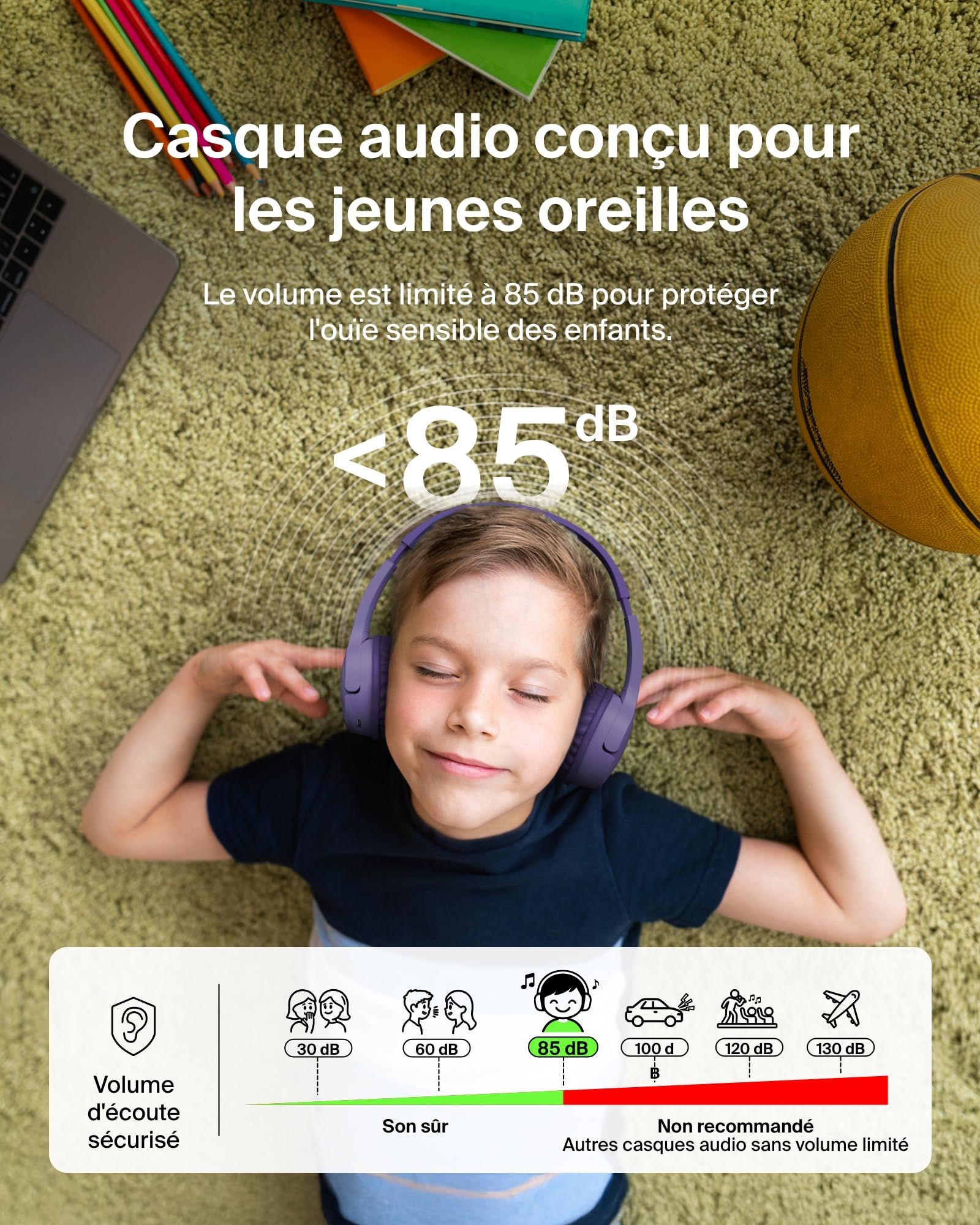 belkin-soundform-mini-casque-sans-fil-pour-enfants-avec-micro-bluetooth-5-3-limi image 3