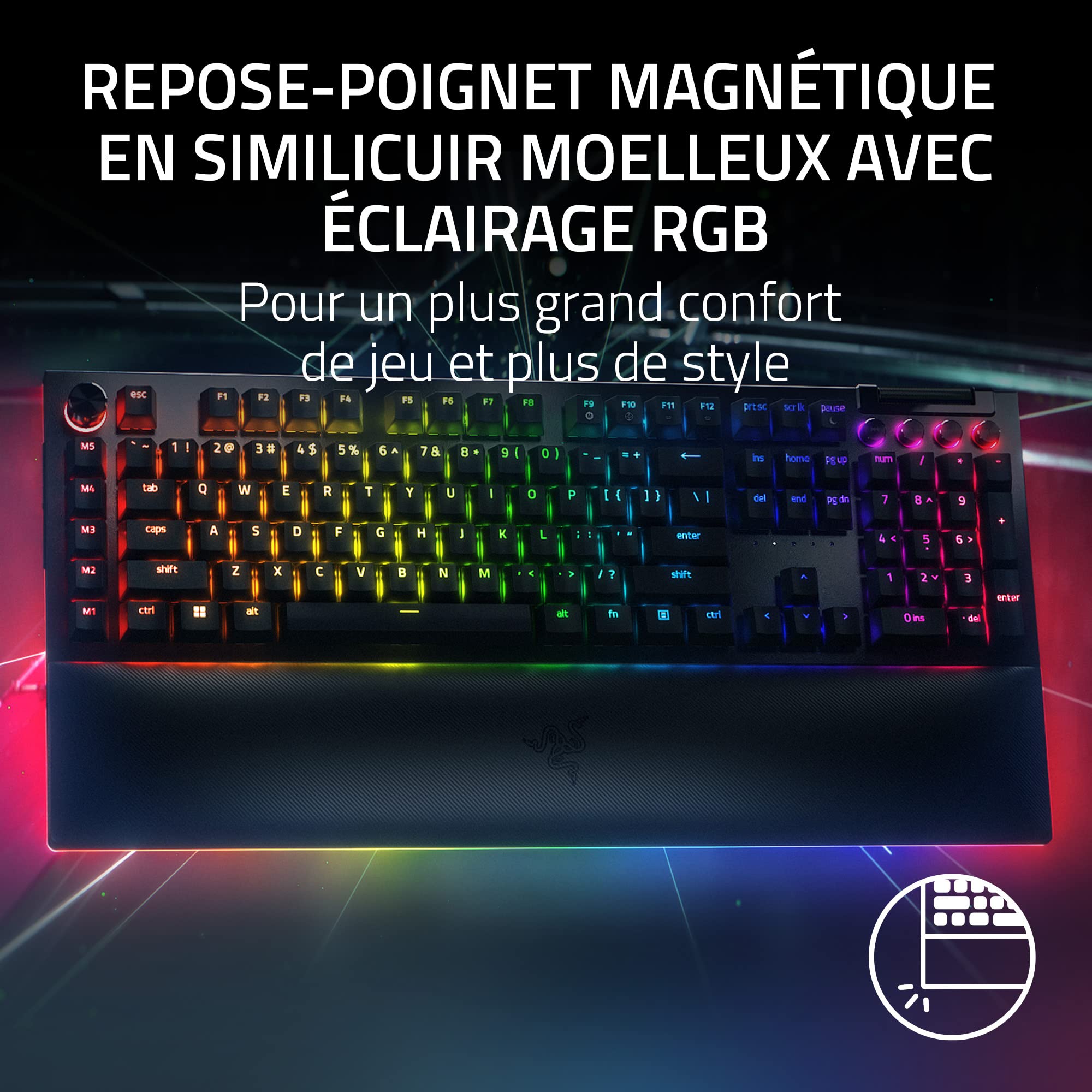 razer-blackwidow-v4-pro-switches-jaune-clavier-gaming-m-canique-azerty-avec-snap image 5