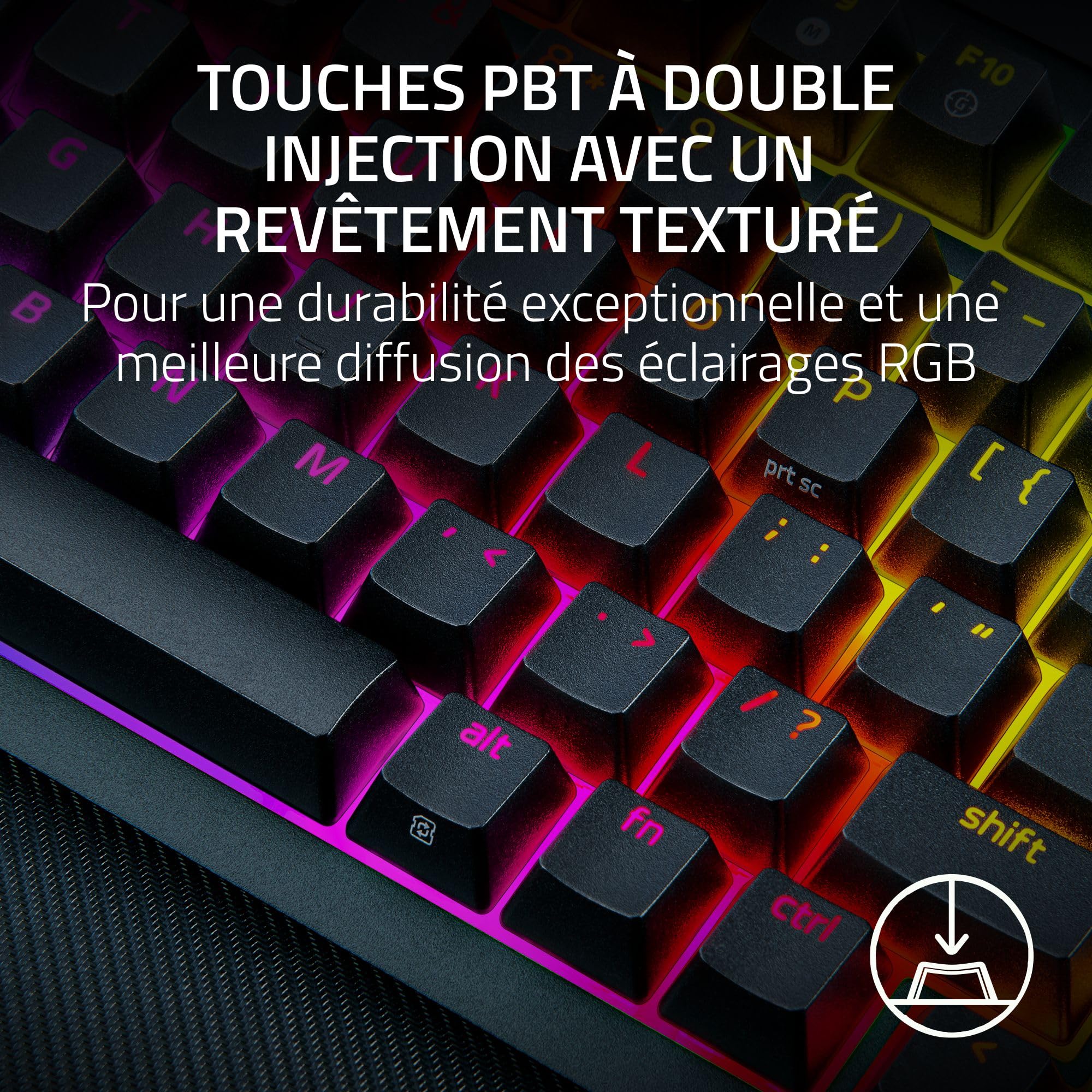 razer-blackwidow-v4-pro-75-clavier-gaming-sans-fil-hot-swap-cran-oled-command-di image 8
