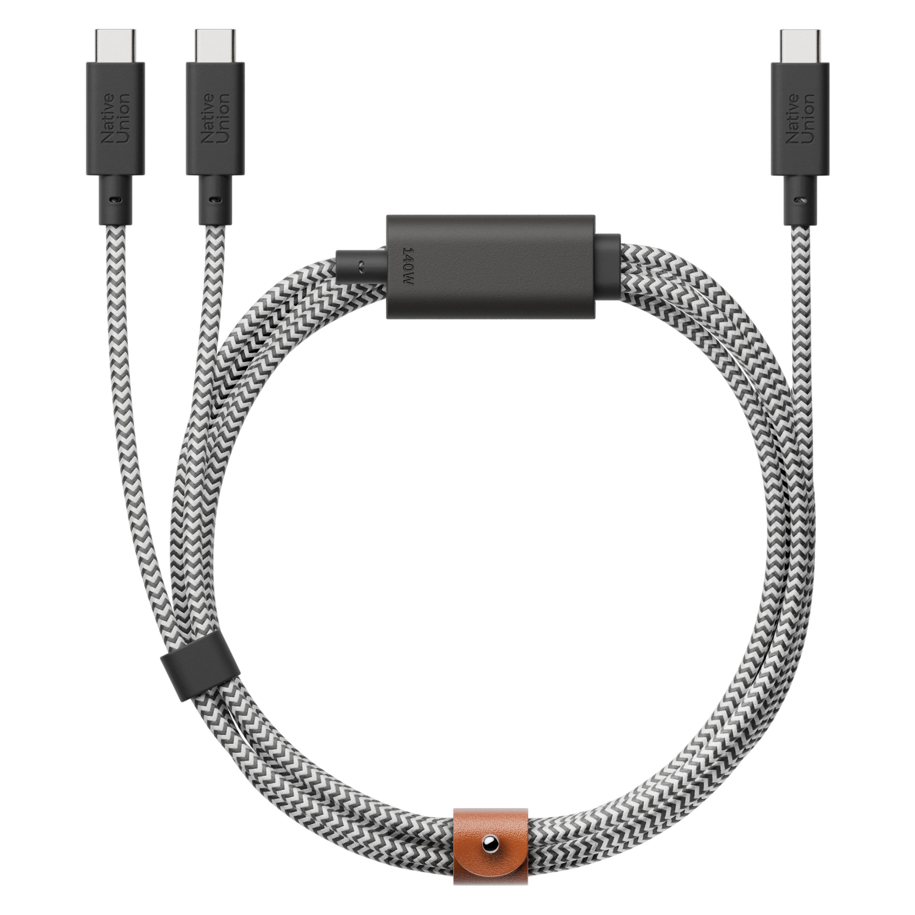native-union-belt-cable-2-en-1-usb-c-vers-usb-c-et-usb-c-140w-c-ble-double-conne image 2