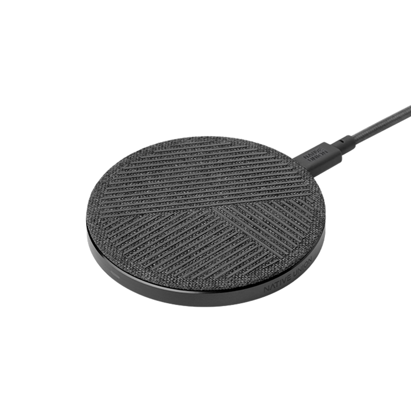 native-union-drop-wireless-charger-chargeur-sans-fil-qi-10-w-base-aluminium-et-t image 1