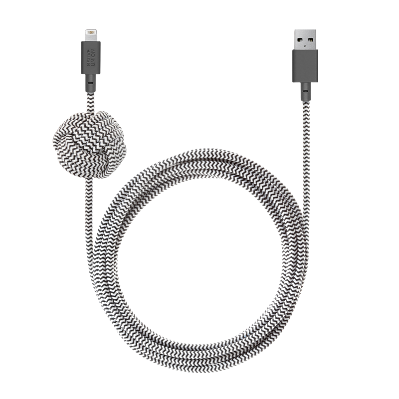 native-union-night-cable-usb-a-vers-lightning-3-m-c-ble-certifi-apple-mfi-avec-n image 1