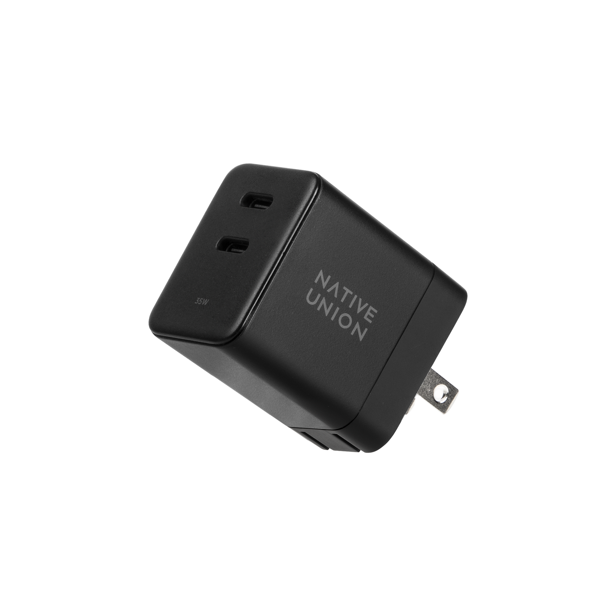 native-union-fast-gan-charger-pd-35w-chargeur-compact-2-usb-c-avec-r-partition-d image 1